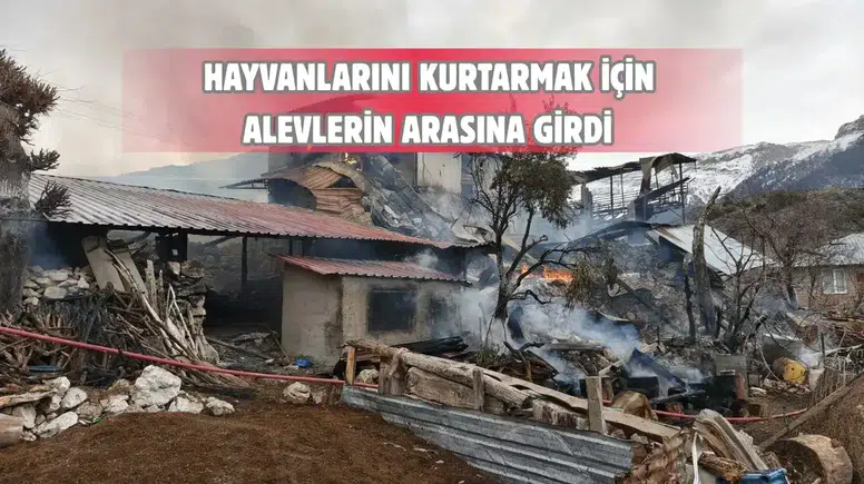 Gündoğmuş’ta Ev Yangını: Ahır Küle Döndü, Hayvanlara Telef Oldu!