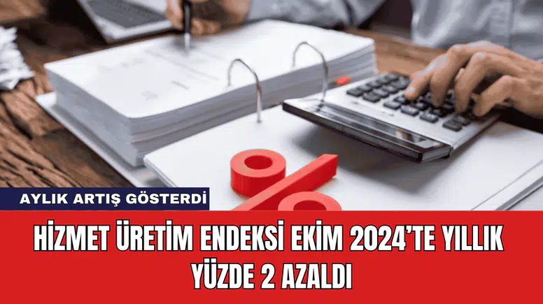 Hizmet Üretim Endeksi Ekim 2024’te Yıllık Yüzde 2 Azaldı