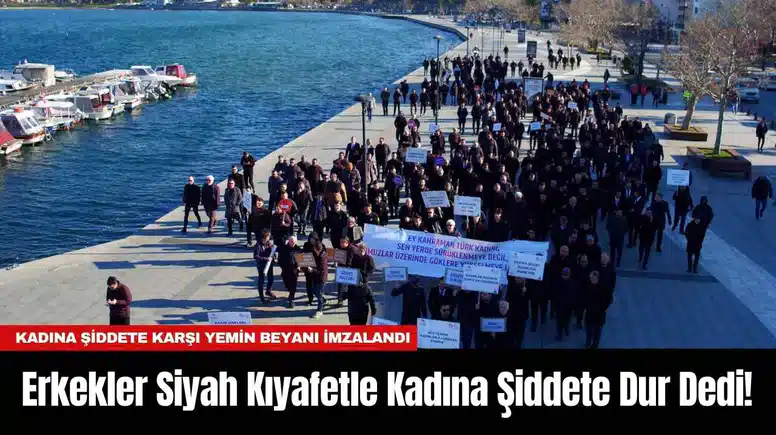 Erkekler Siyah Kıyafetle Kadına Şiddete Dur Dedi!