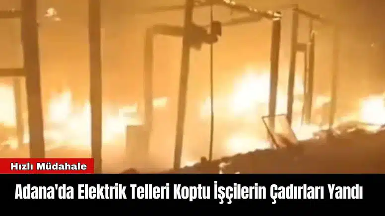 Adana'da Elektrik Telleri Koptu İşçilerin Çadırı Yandı