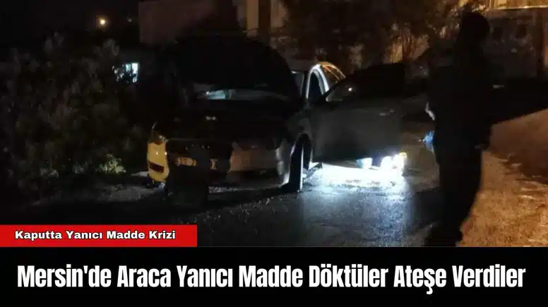 Mersin'de Araca Yanıcı Madde Döktüler Ateşe Verdiler