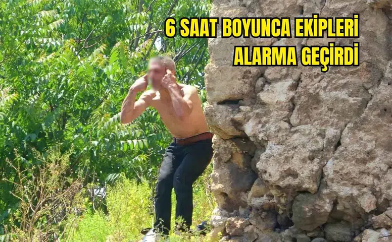 Bir Gün Önce Anıta Çıkan Şahıs, Bu Kez Tarihi Kaleiçi Surlarına Çıktı!