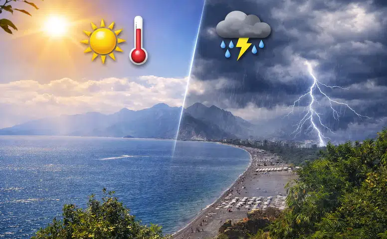 Antalya’da 4 Gün Aşırı Sıcak! 5. Gün Sağanakla Yaz Tersine Dönecek