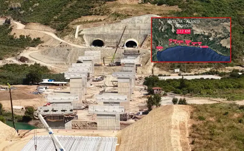 Antalya-Alanya Otoyolunda Yüzde 30 Seviyesine Ulaşıldı: Hedef 2028 Mayıs