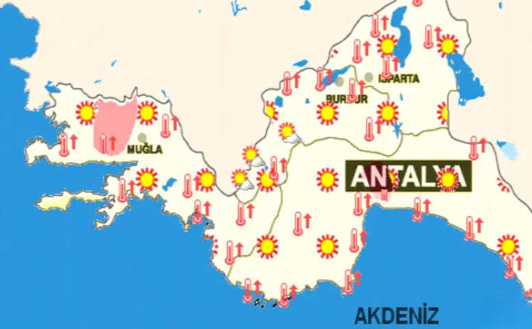 Antalya'da Sıcaklıklar 6 Derece Birden Yükseliyor