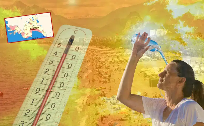 Antalya Meteoroloji Haritası Kırmızıya Döndü! Rekor Sıcaklık Akşamı Zor Ettirecek