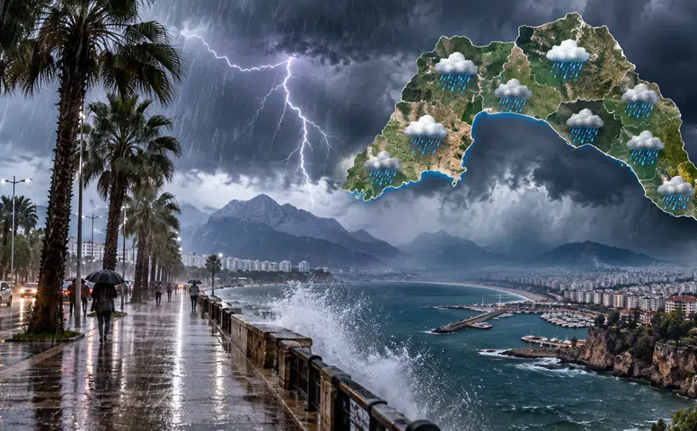 Antalya Genelinde Sağanak Yağış Alarmı