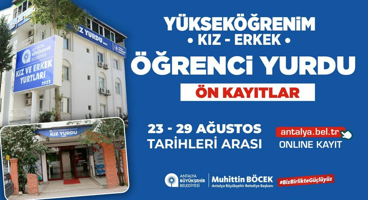 Kız ve Erkek öğrcenci yurtlarına ön kayıtlar başladı