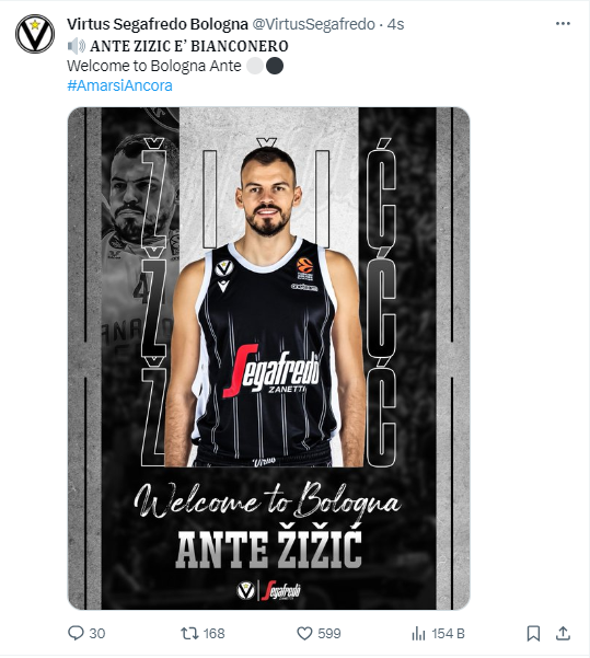 Anadolu Efes Ante Zizic'in sözleşmesini feshetti