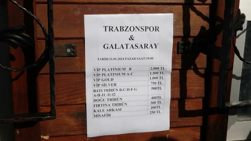 Trabzonspor Galatasaray maçının biletleri satışa çıktı