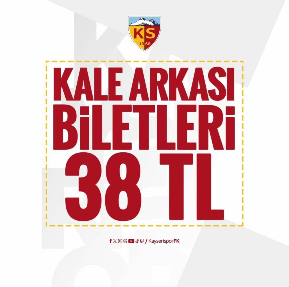 Kayserispor Ankaragücü maçı bilet fiyatları açıklandı
