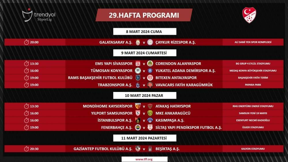 Süper Lig maçlarının tarihleri değişti