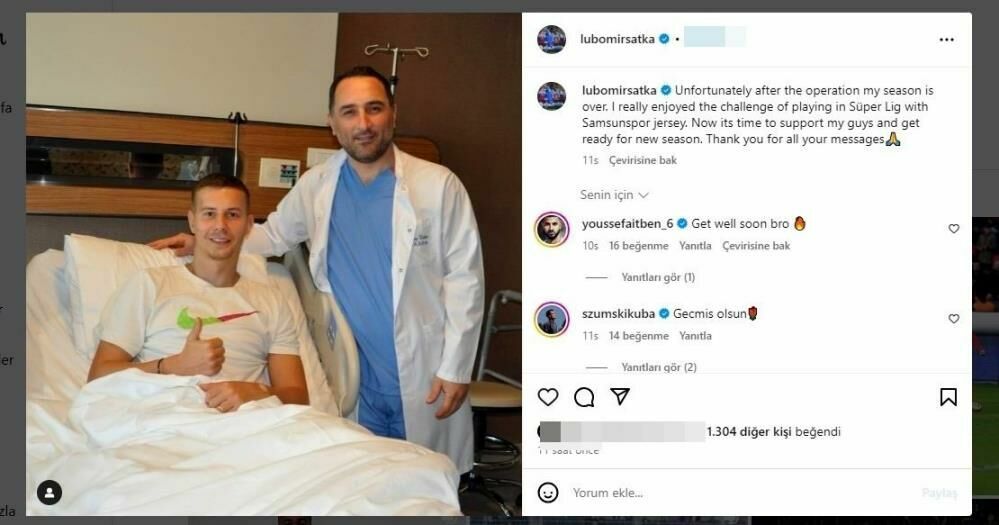 Samsunspor'da Lubo Satka şoku: Sezonu kapattı