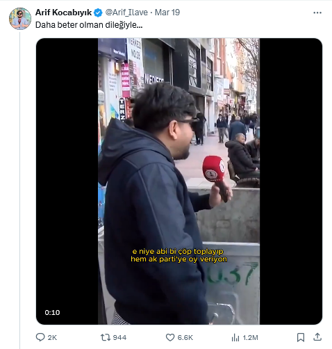 Çöp Toplayan Vatandaş Sokak Röportajında Rencide Edildi