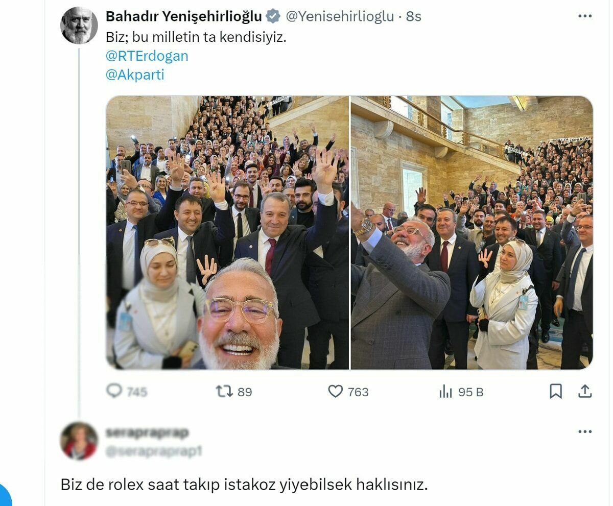 AKP'de Rolex kazası: Önce paylaştı sonra sildi!