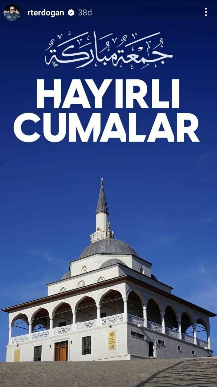 Instagram'a Erişim Engeli Sonrası Erdoğan'dan Paylaşım Hayırlı Cumalar 2