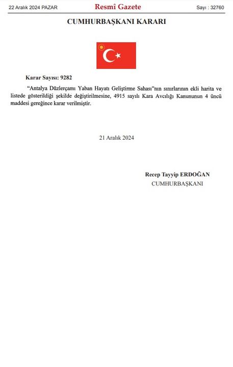 Antalya Düzlerçamı Yaban Hayatı Geliştirme Sahası'nın Sınırları Artırıldı 1