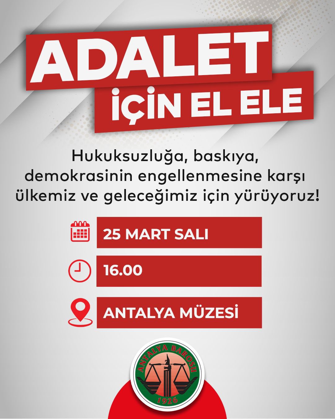 Antalya Barosu'ndan Adalet Yürüyüşü! 2