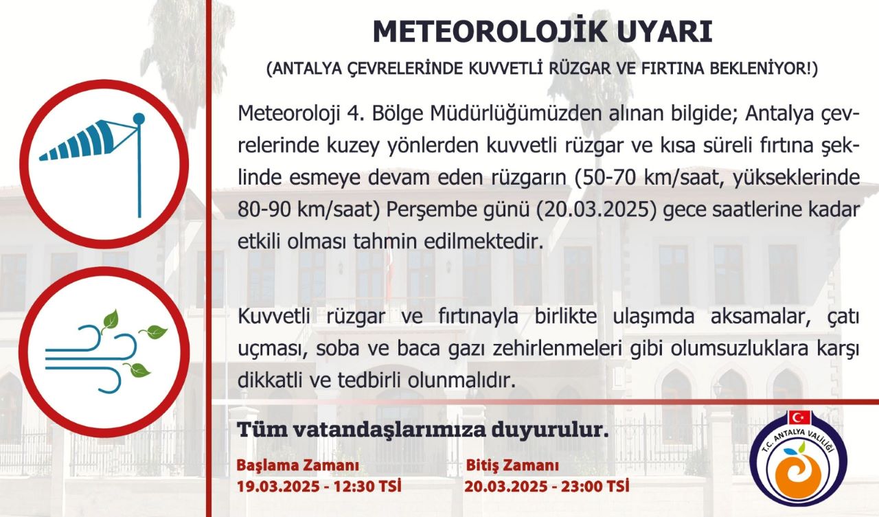 Antalya’da Sıcak Hava Yerini Soğuk ve Yağışlı Havaya Bıraktı