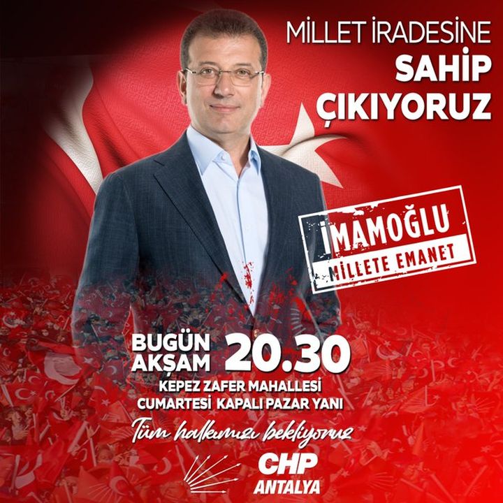 Chp Antalya İl Başkanlığı'ndan İmamoğlu Çağrısı! 2