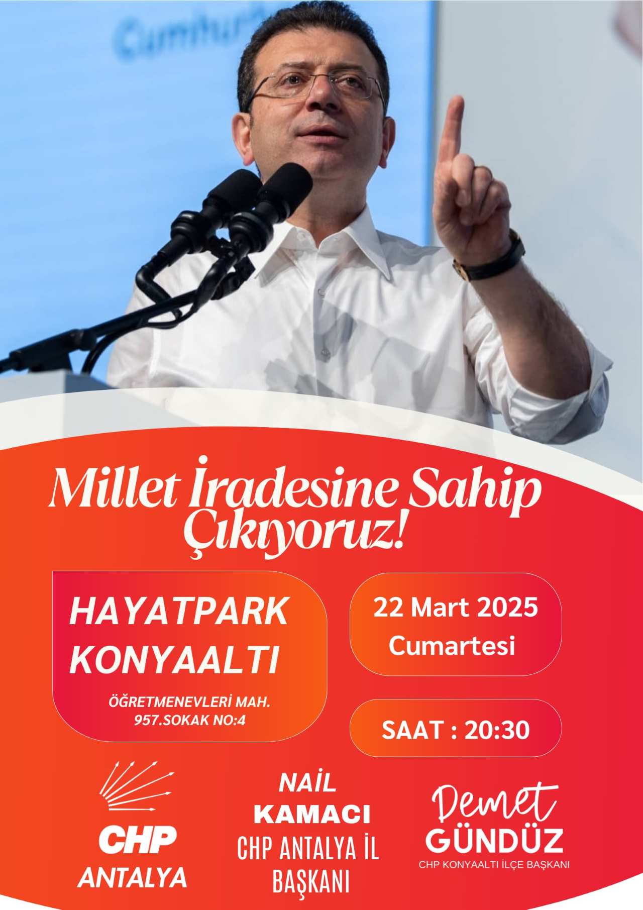 Chp Genel Başkanı Özgür Özel’in Çağrısı Ile Başlayan 81 Ilde Yapılacak Olan Mitingler Antalya’da Devam Ediyor.