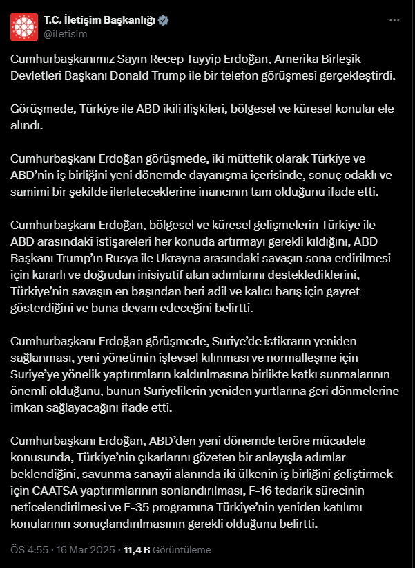Yıllar Sonra İlk Görüşme! Erdoğan ve Trump Telefonla Görüştü