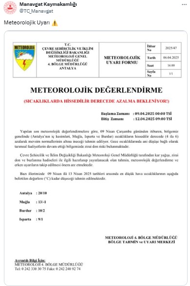 Antalya'ya Soğuk Hava Geri Dönüyor! 4 Gün Sürecek 2
