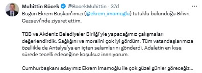 Başkan Böcek'ten İmamoğlu'na Ziyaret Silivri'den Antalya'ya Selam Gönderdi 2