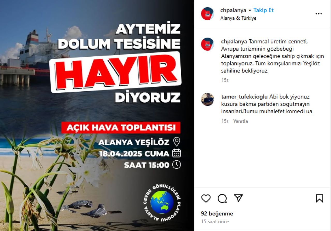 CHP Alanya'dan Aytemiz Dolum Tesisi'ne Tepki!