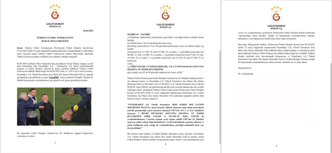 Galatasaray’dan Tff’ye Yazılı İtiraz 1