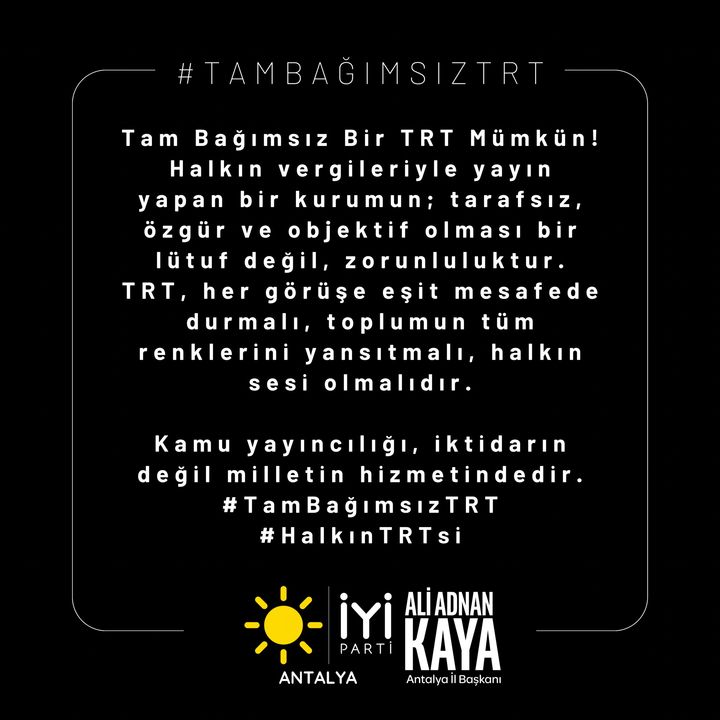 İyi̇ Parti Antalya'dan Trt'ye Tepki! 2