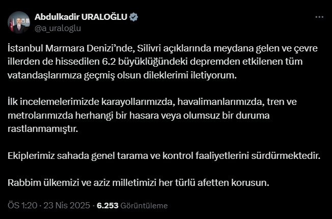 Korkutan İstanbul Depremi Sonrası Erdoğan’dan Açıklama