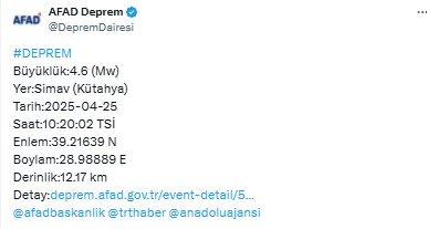 Kütahya Bu Sabah 19 Kez Sallandı! 4.6 Büyüklüğünde Yeni Deprem  2
