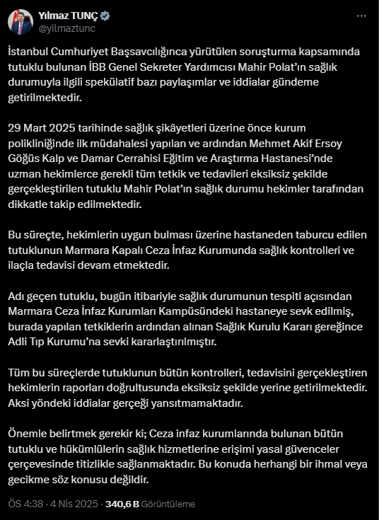 Mahir Polat Adli TIP Kurumuna Sevk Edilecek