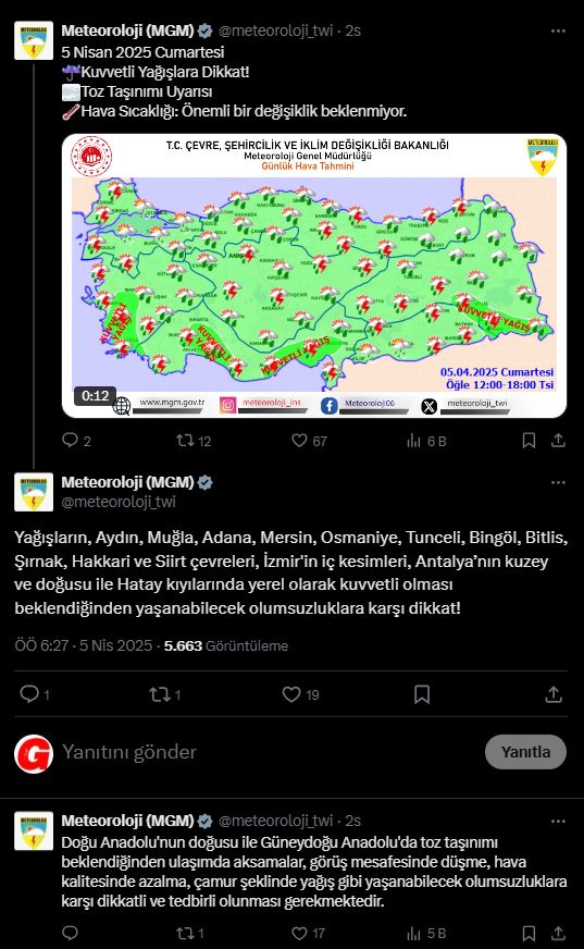 Meteoroloji Uyardı! Antalya'ya Kuvvetli Yağış Bekleniyor