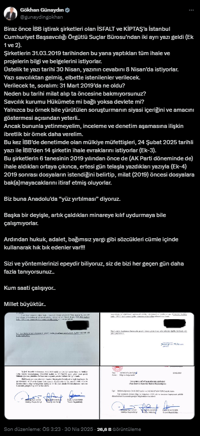 Savcılık İBB Şirketlerinin İhale Dosyalarını İstedi