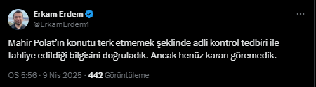 Tutuklu Mahir Polat Tahliye Edildi