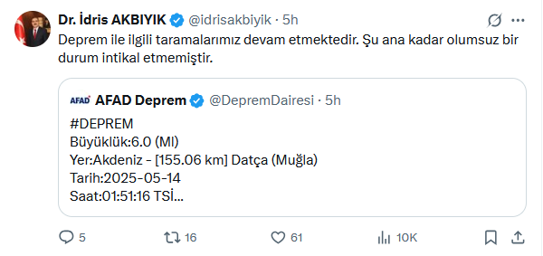 Akdeniz'de 6 Büyüklüğünde Deprem Meydana Geldi! 3