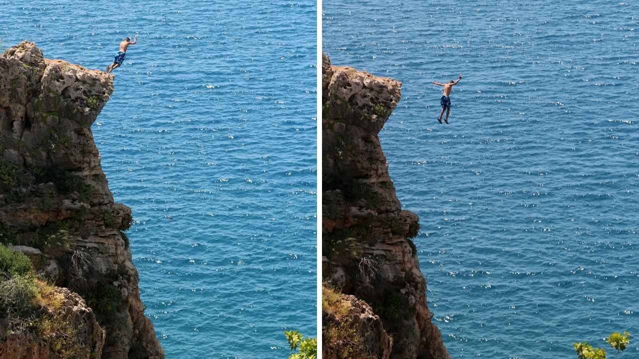Antalya'da 30 Metrelik Falezlerden Denize Atladı! 2