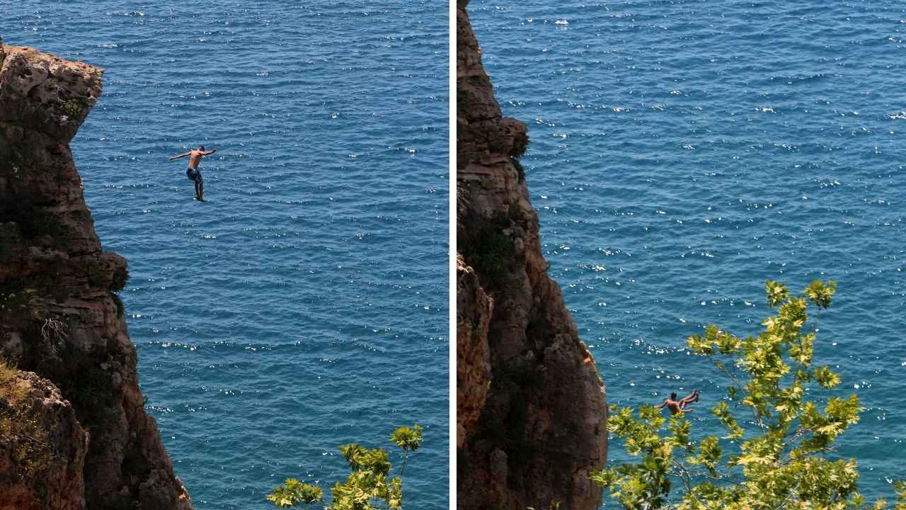 Antalya'da 30 Metrelik Falezlerden Denize Atladı! 3