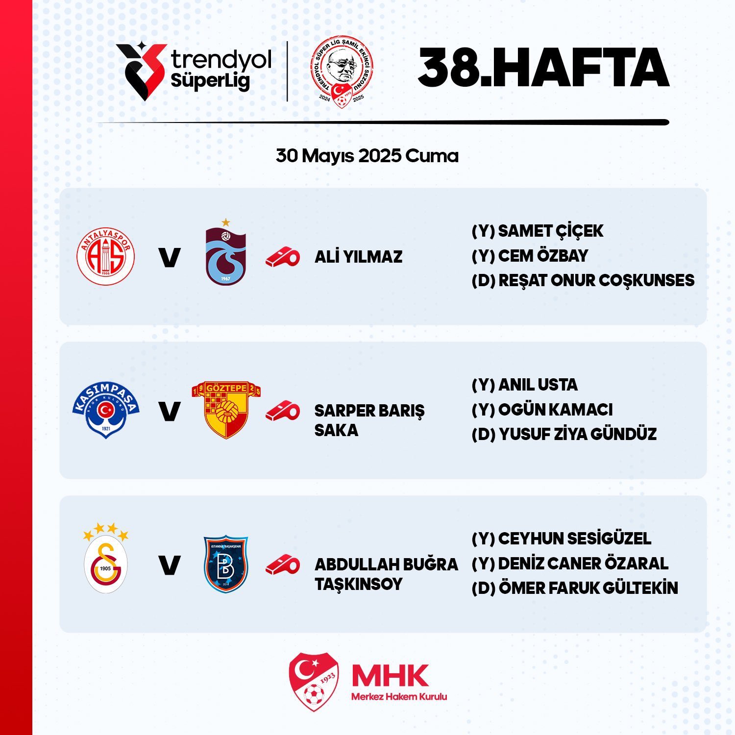 Antalyaspor-Trabzonspor Maçının Hakemi Belli Oldu