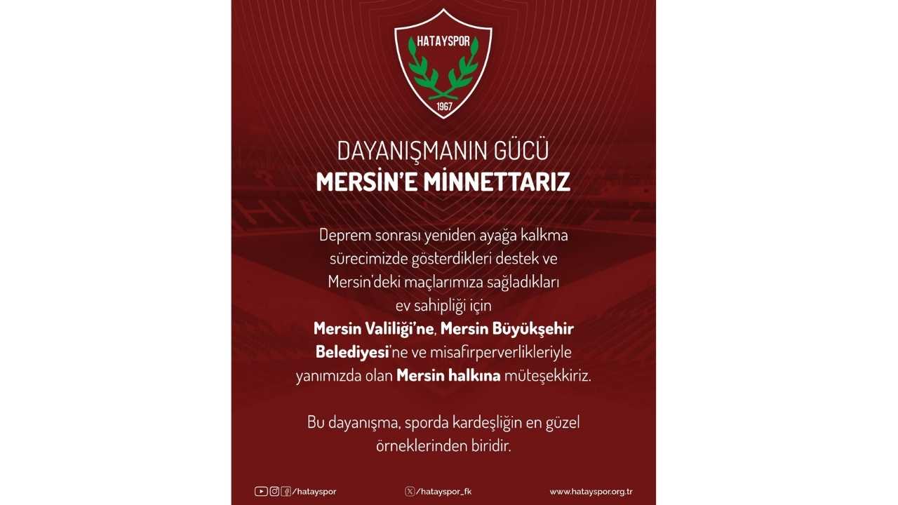 Hatayspor’dan Mersin Halkına Duygusal Veda 2
