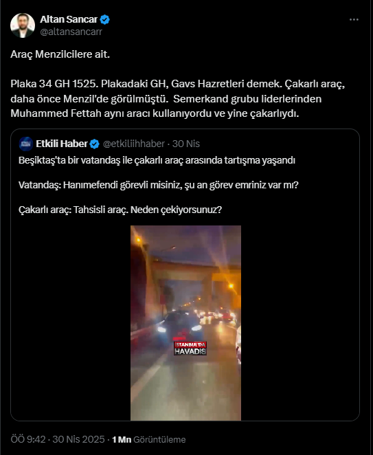 İstanbul'daki Lüks Çakarlı Araç Menzil Şeyhine Ait Çıktı