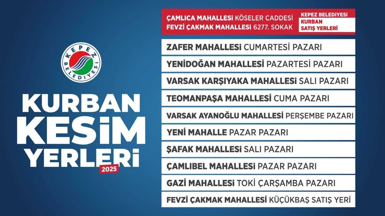 Kepez'de Kurban Kesim Ve Satış Noktaları Belli Oldu 2