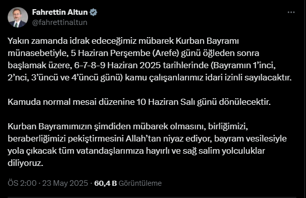 Kurban Bayramı Tatili Uzatıldı Mı?