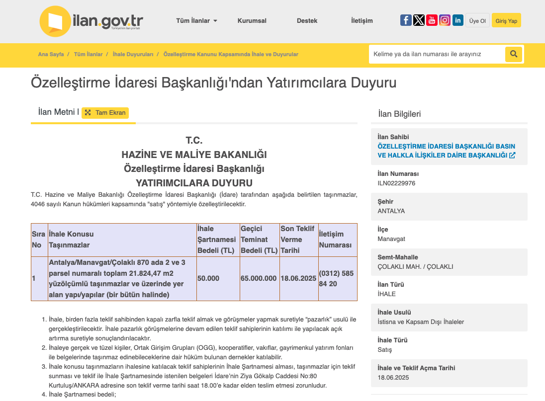 Manavgat'ta Denize Sıfır Satış! Örsem Tesisi İhaleye Çıkıyor 3