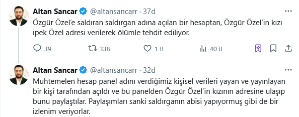Özgür Özel Kızıyla Tehdit Ediliyor