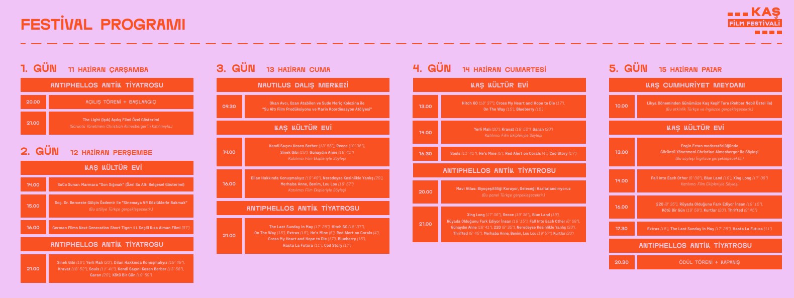 4. Kaş Uluslararası Film Festivali Başladı! İşte Festival Programı 4
