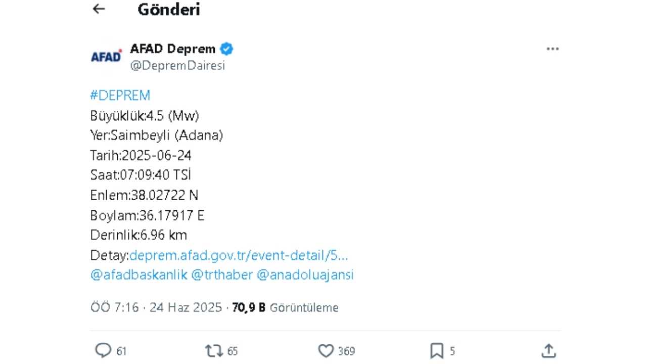 Adana 4.5 Büyüklüğünde Deprem Yaşandı2