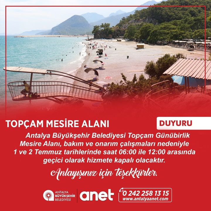 Antalya Topçam Mesire Alanı 2 Gün Kapalı O Tarih Ve Saatlere Dikkat! 3